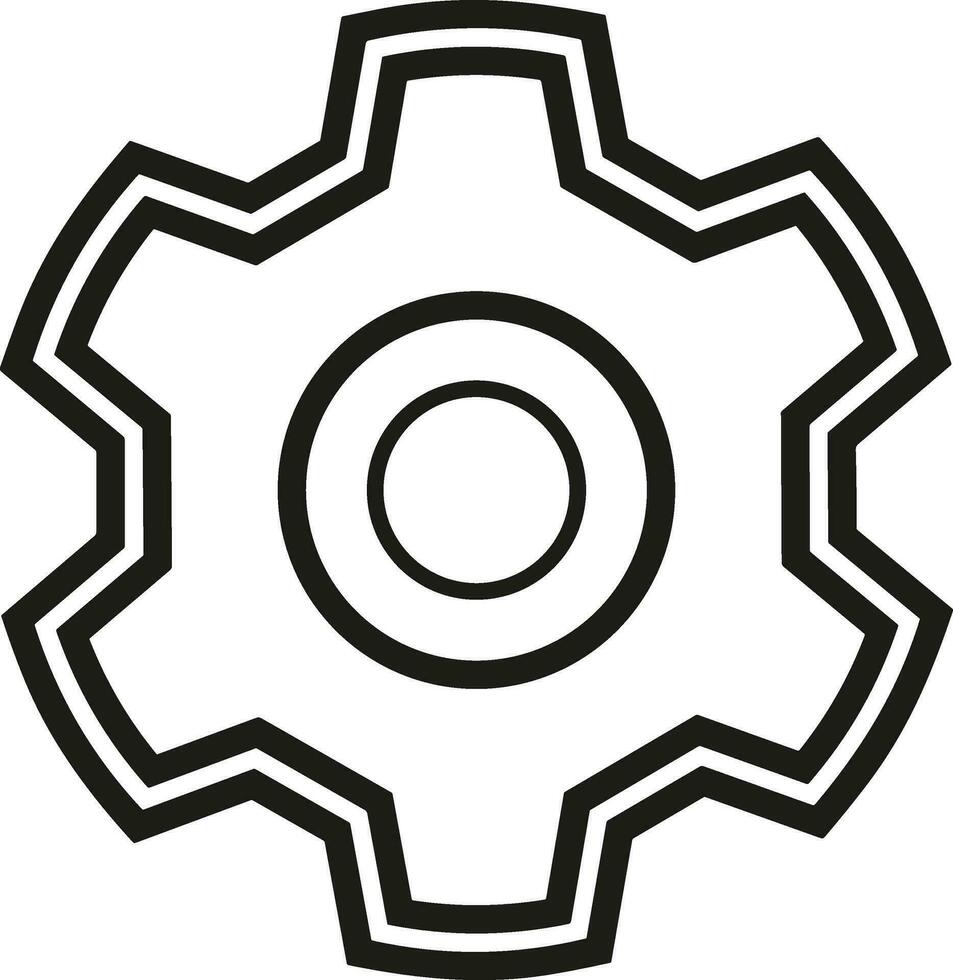 Gear setting symbol icon vector image. Illustration of the industrial wheel mechine mechanism design image