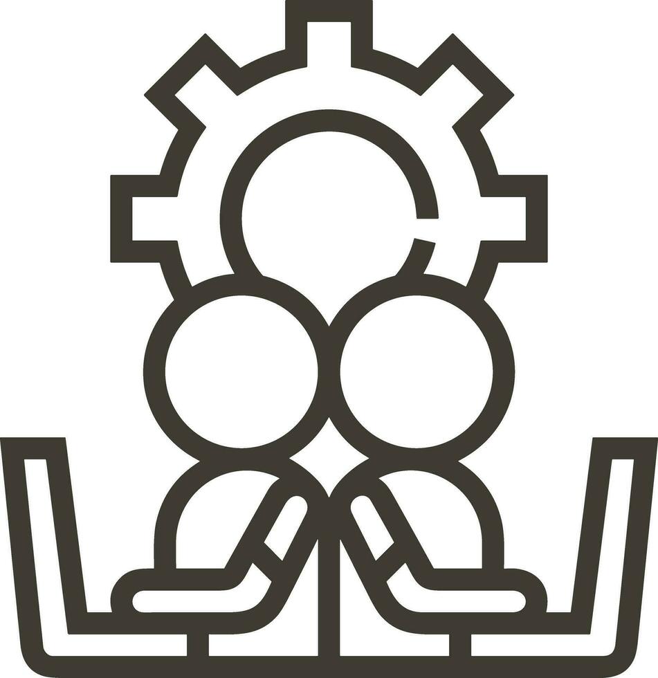 Gear setting symbol icon vector image. Illustration of the industrial wheel mechine mechanism design image