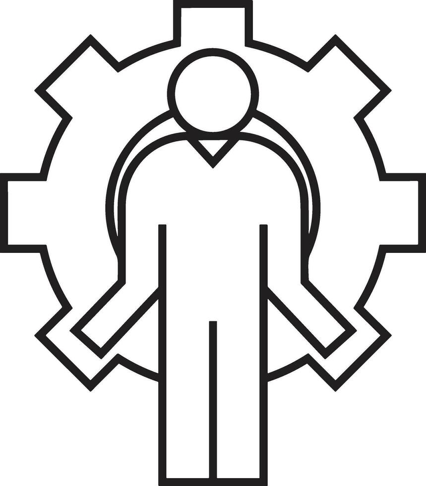 Gear setting symbol icon vector image. Illustration of the industrial wheel mechine mechanism design image