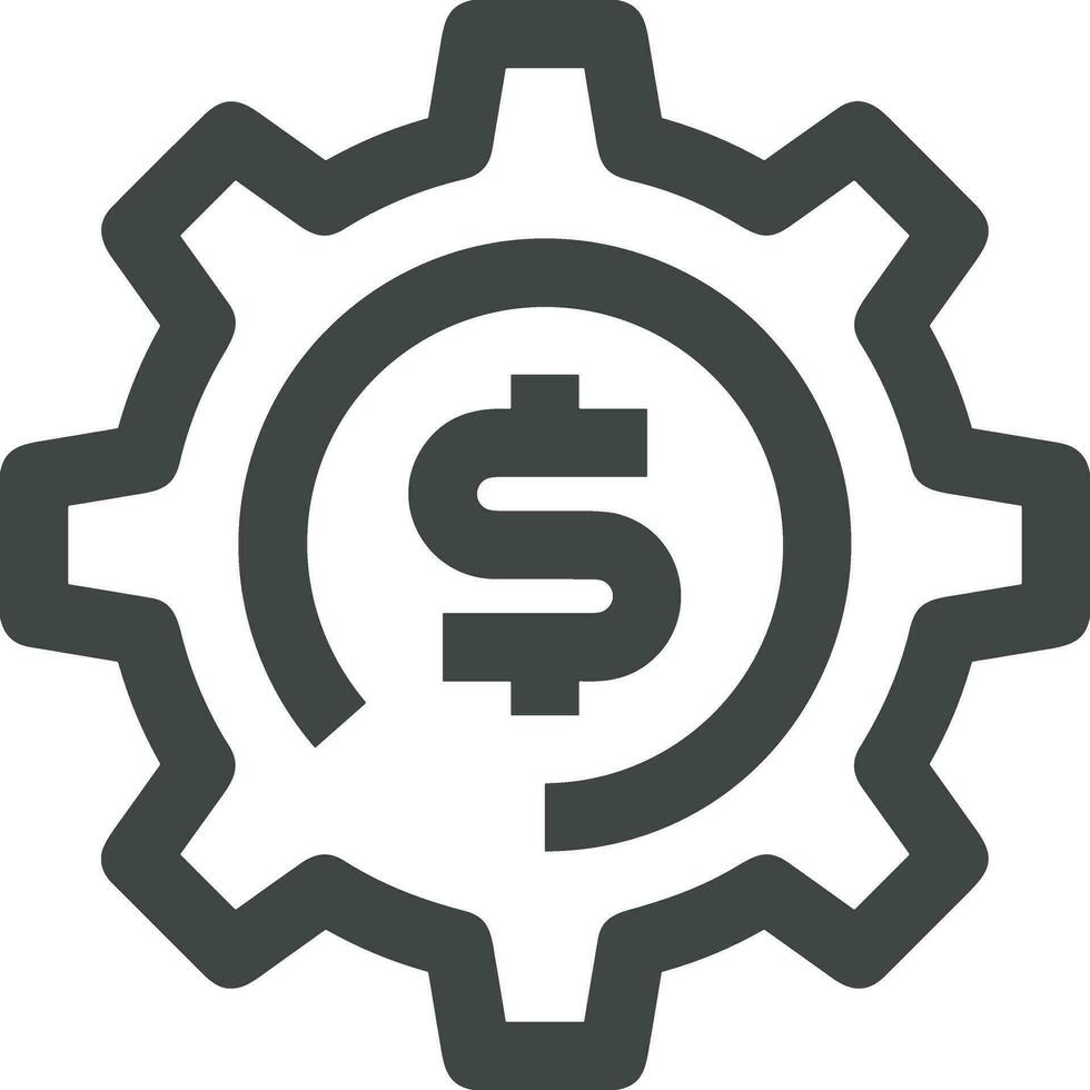 Gear setting symbol icon vector image. Illustration of the industrial wheel mechine mechanism design image