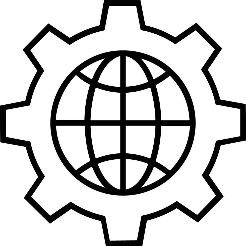 Gear setting symbol icon vector image. Illustration of the industrial wheel mechine mechanism design image