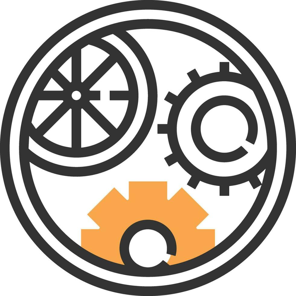 Gear setting symbol icon vector image. Illustration of the industrial wheel mechine mechanism design image