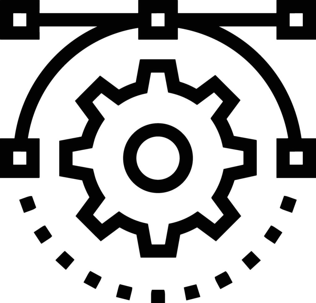 Gear setting symbol icon vector image. Illustration of the industrial wheel mechine mechanism design image