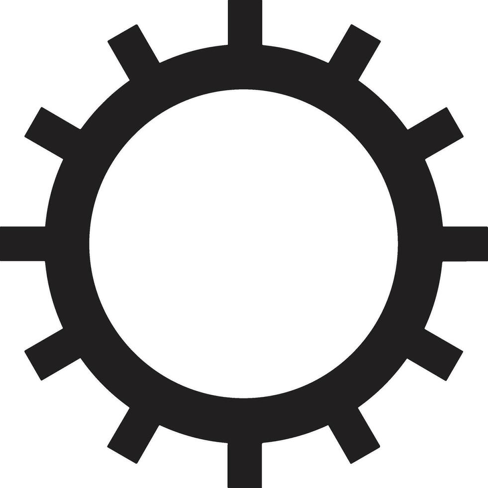 Gear setting symbol icon vector image. Illustration of the industrial wheel mechine mechanism design image