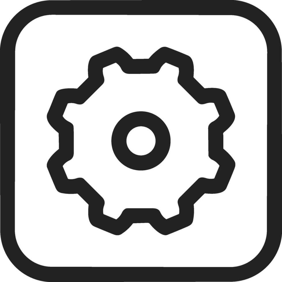 Gear setting symbol icon vector image. Illustration of the industrial wheel mechine mechanism design image