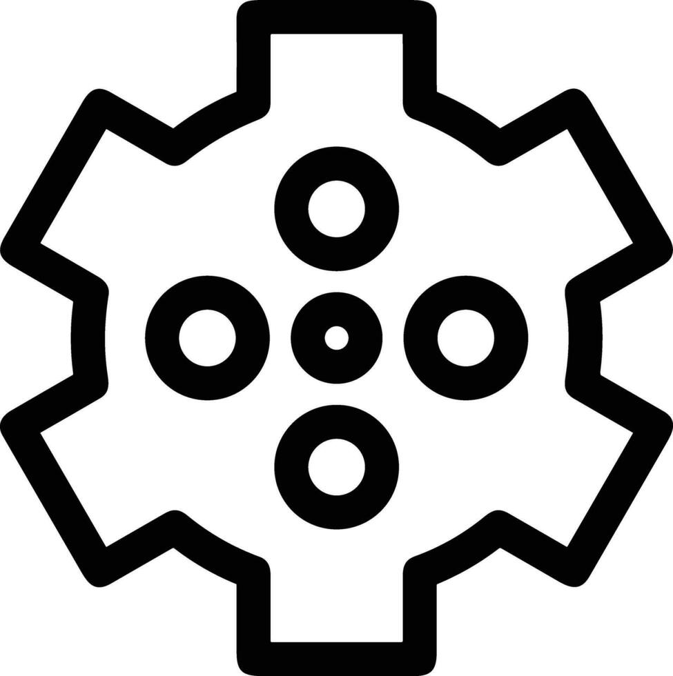 Gear setting symbol icon vector image. Illustration of the industrial wheel mechine mechanism design image