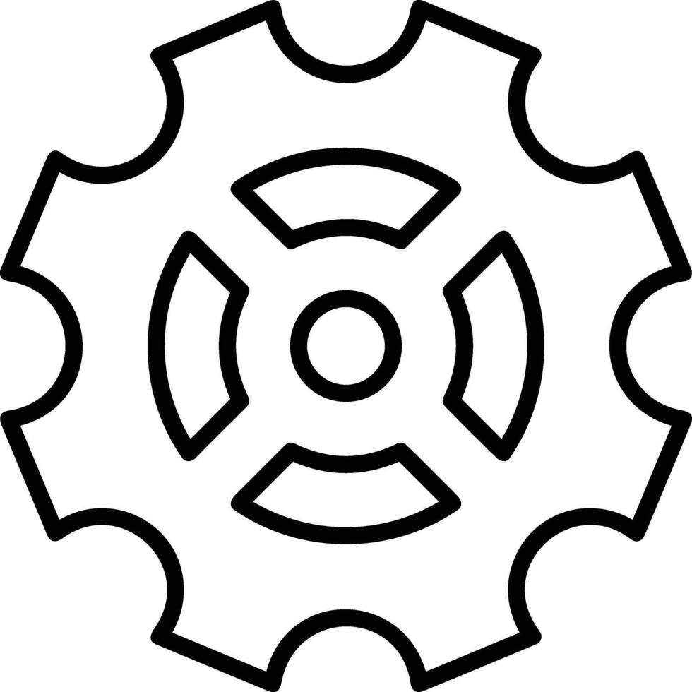 Gear setting symbol icon vector image. Illustration of the industrial wheel mechine mechanism design image