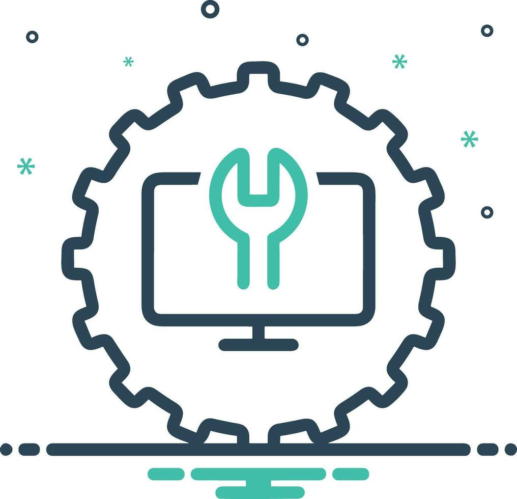 Gear setting symbol icon vector image. Illustration of the industrial wheel mechine mechanism design image