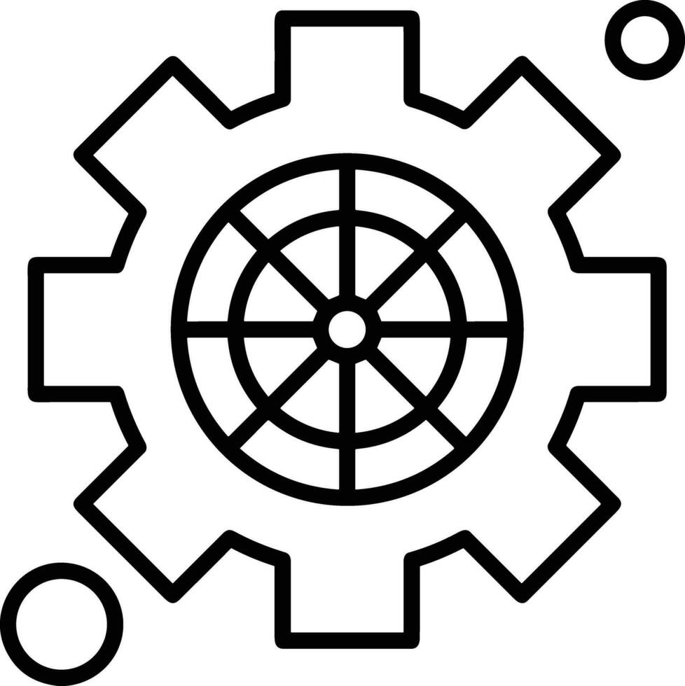 Gear setting symbol icon vector image. Illustration of the industrial wheel mechine mechanism design image