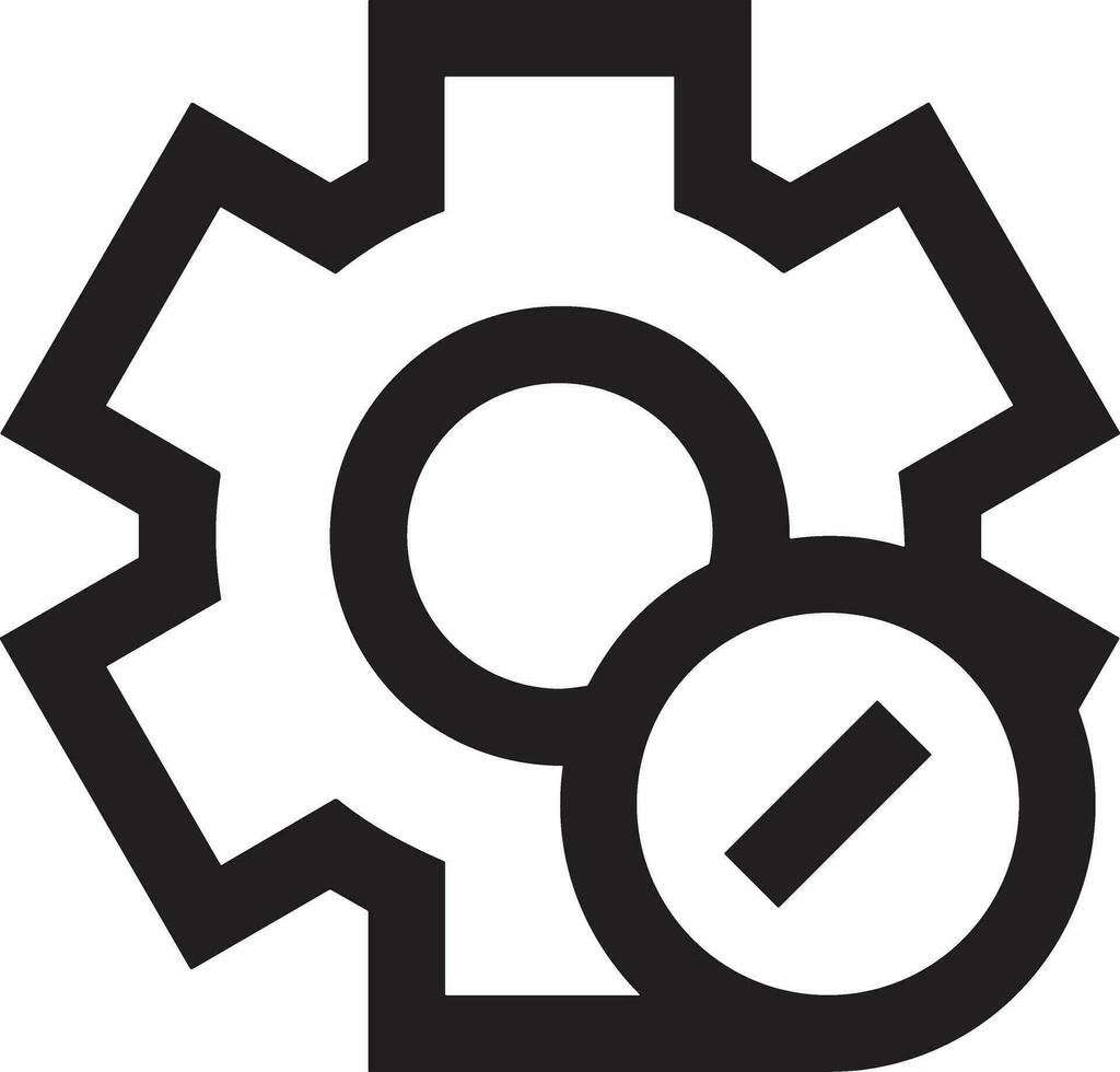 Gear setting symbol icon vector image. Illustration of the industrial wheel mechine mechanism design image