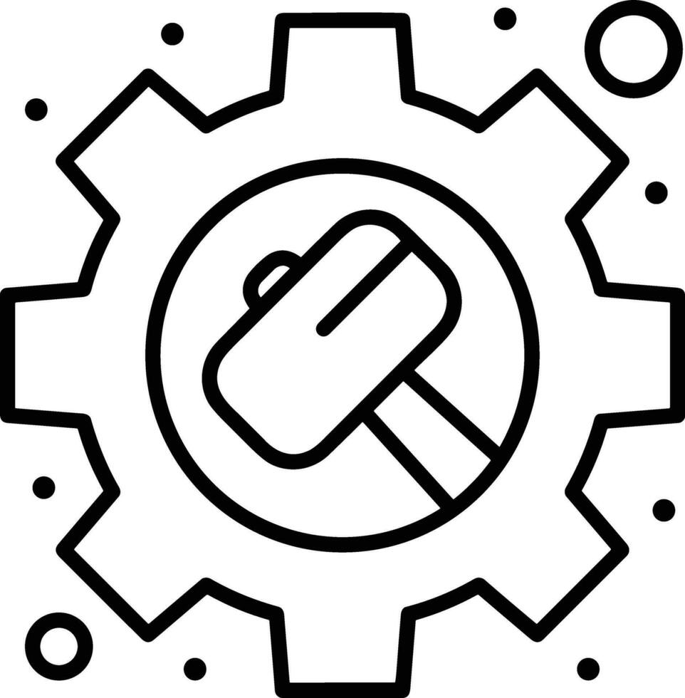 Gear setting symbol icon vector image. Illustration of the industrial wheel mechine mechanism design image