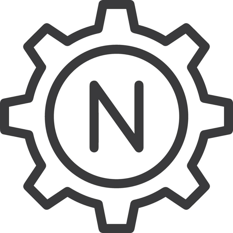 Gear setting symbol icon vector image. Illustration of the industrial wheel mechine mechanism design image