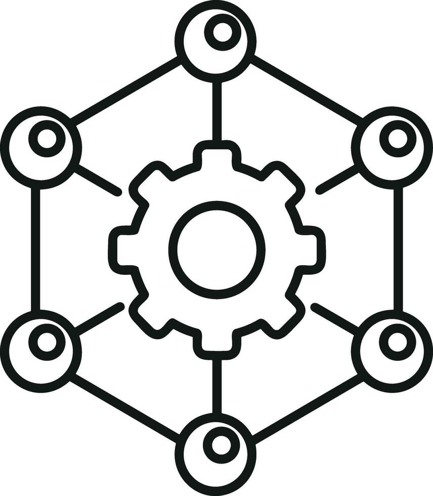 Gear setting symbol icon vector image. Illustration of the industrial wheel mechine mechanism design image