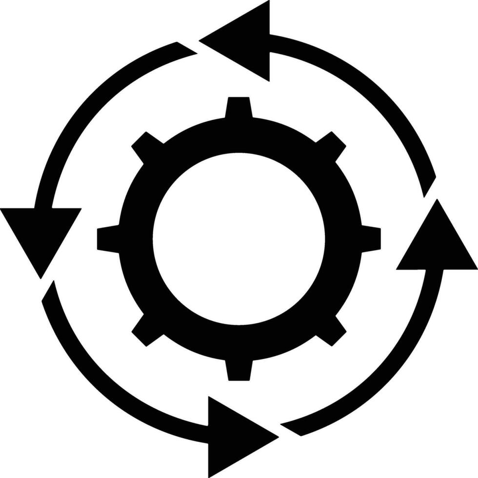 Gear setting symbol icon vector image. Illustration of the industrial wheel mechine mechanism design image