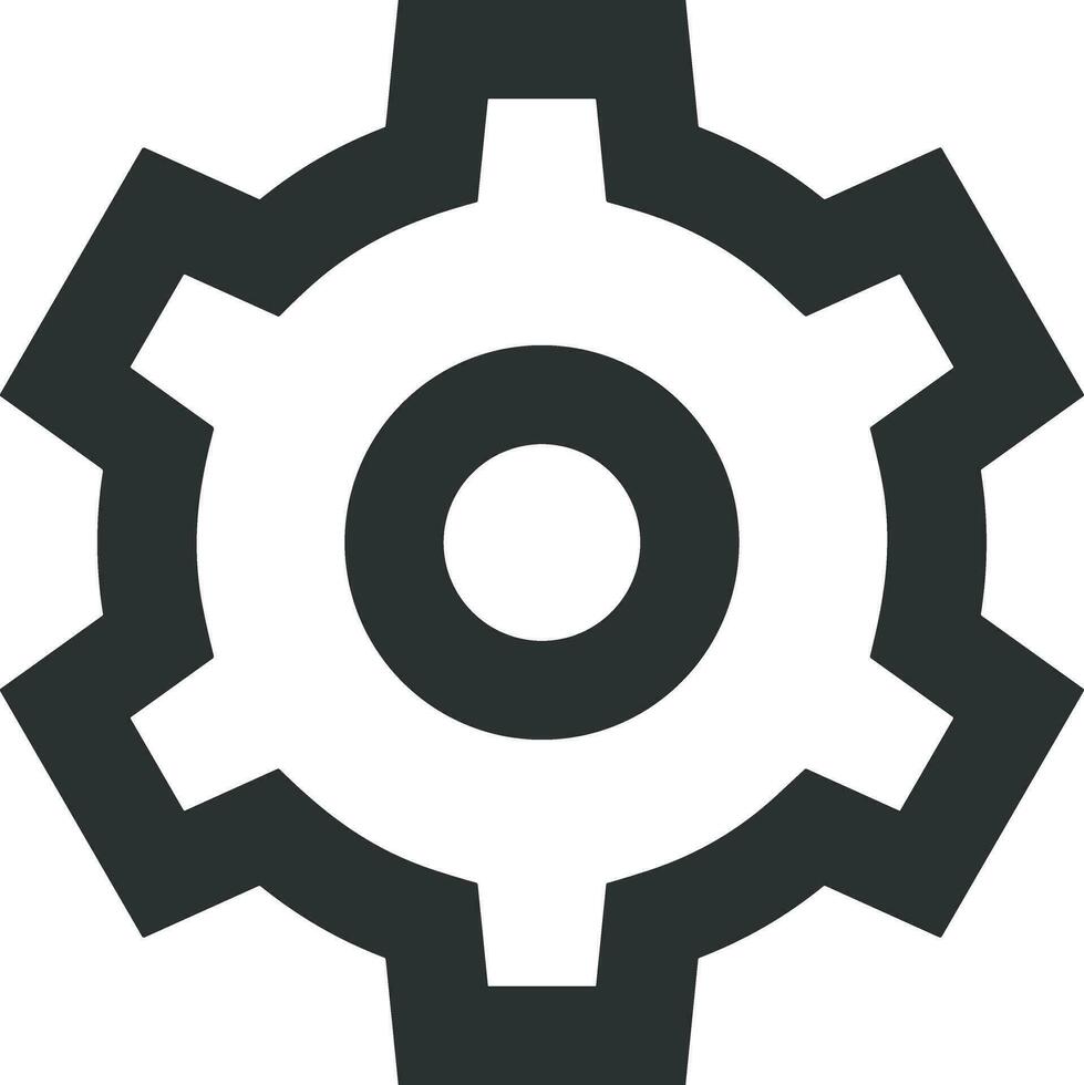 Gear setting symbol icon vector image. Illustration of the industrial wheel mechine mechanism design image