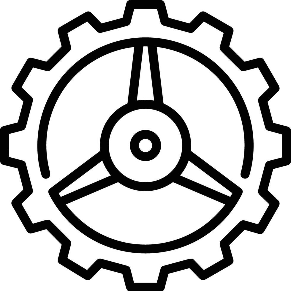 Gear setting symbol icon vector image. Illustration of the industrial wheel mechine mechanism design image