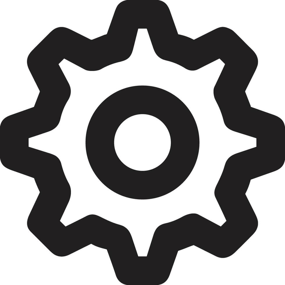 Gear setting symbol icon vector image. Illustration of the industrial wheel mechine mechanism design image