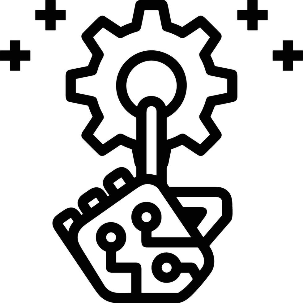 Gear setting symbol icon vector image. Illustration of the industrial wheel mechine mechanism design image