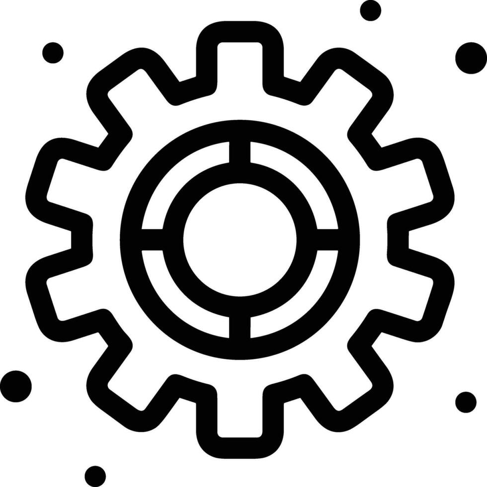 Gear setting symbol icon vector image. Illustration of the industrial wheel mechine mechanism design image