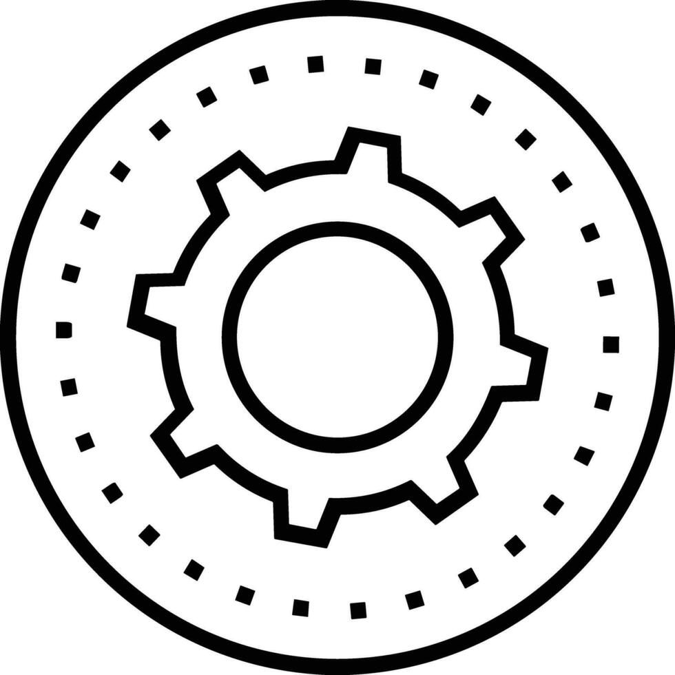 Gear setting symbol icon vector image. Illustration of the industrial wheel mechine mechanism design image
