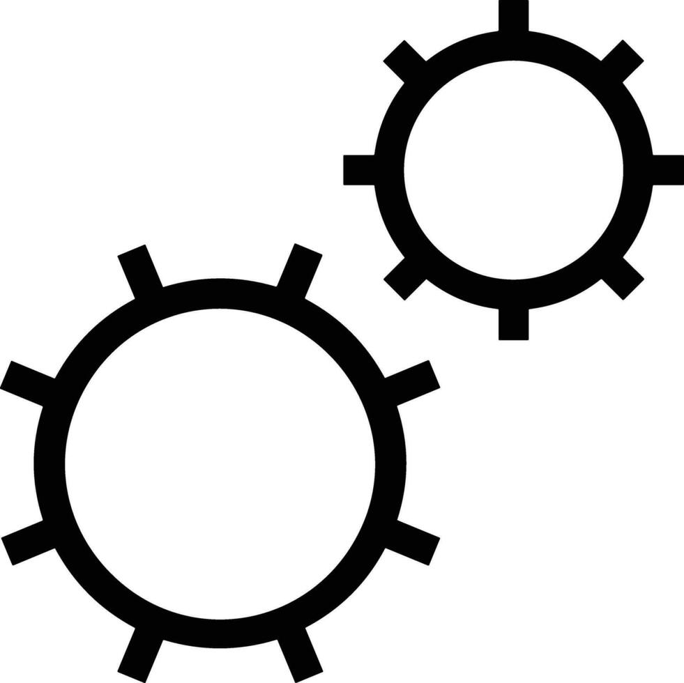 Gear setting symbol icon vector image. Illustration of the industrial wheel mechine mechanism design image