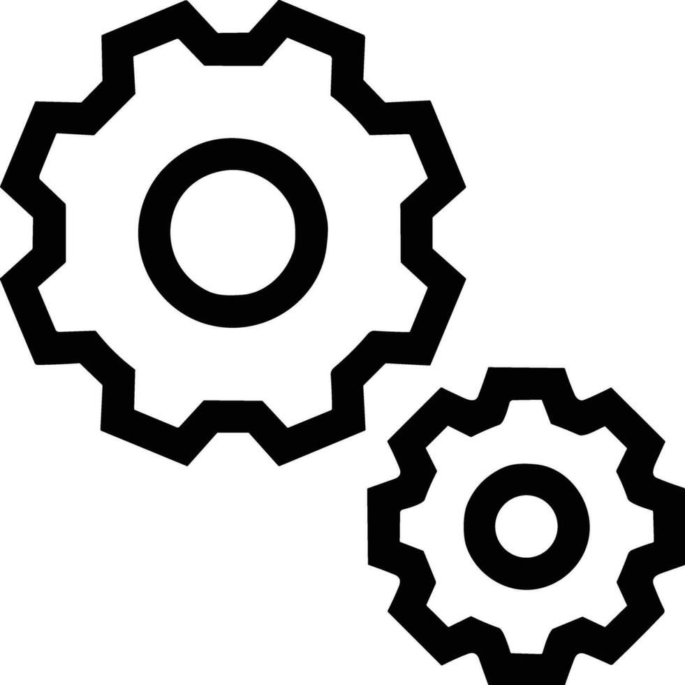 Gear setting symbol icon vector image. Illustration of the industrial wheel mechine mechanism design image