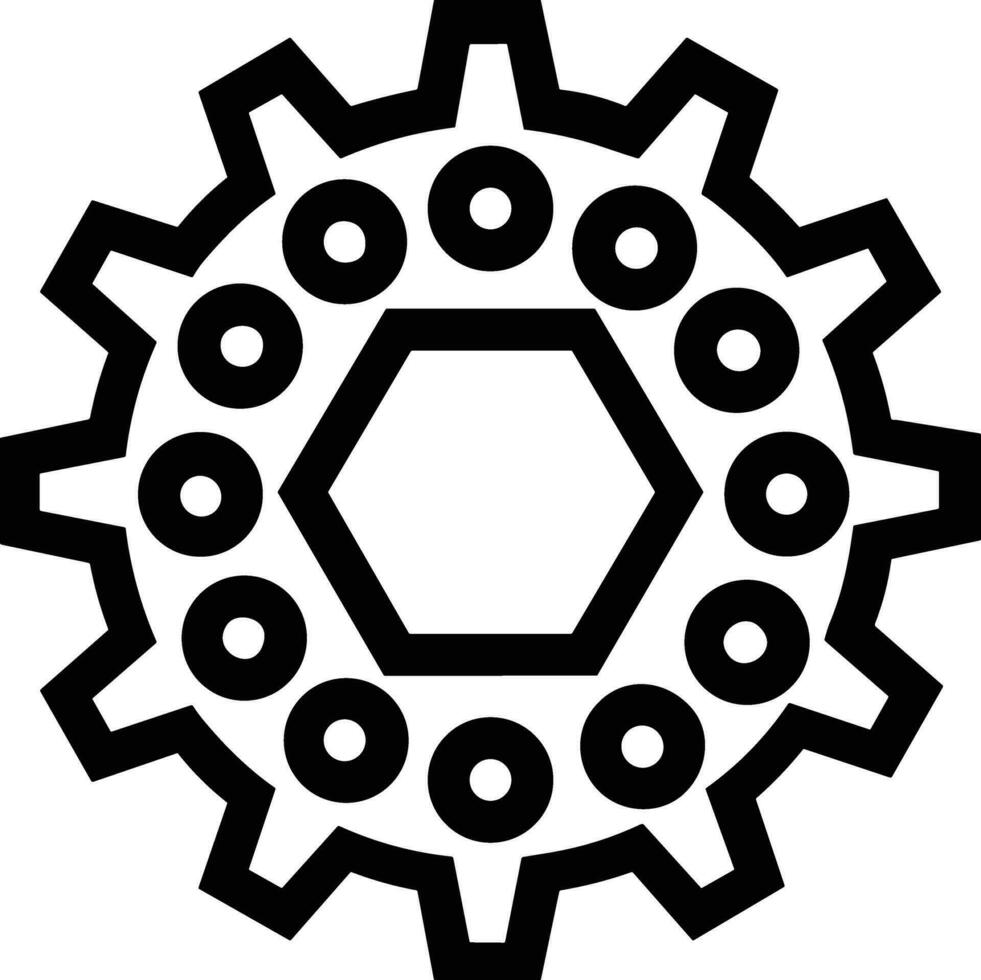 Gear setting symbol icon vector image. Illustration of the industrial wheel mechine mechanism design image