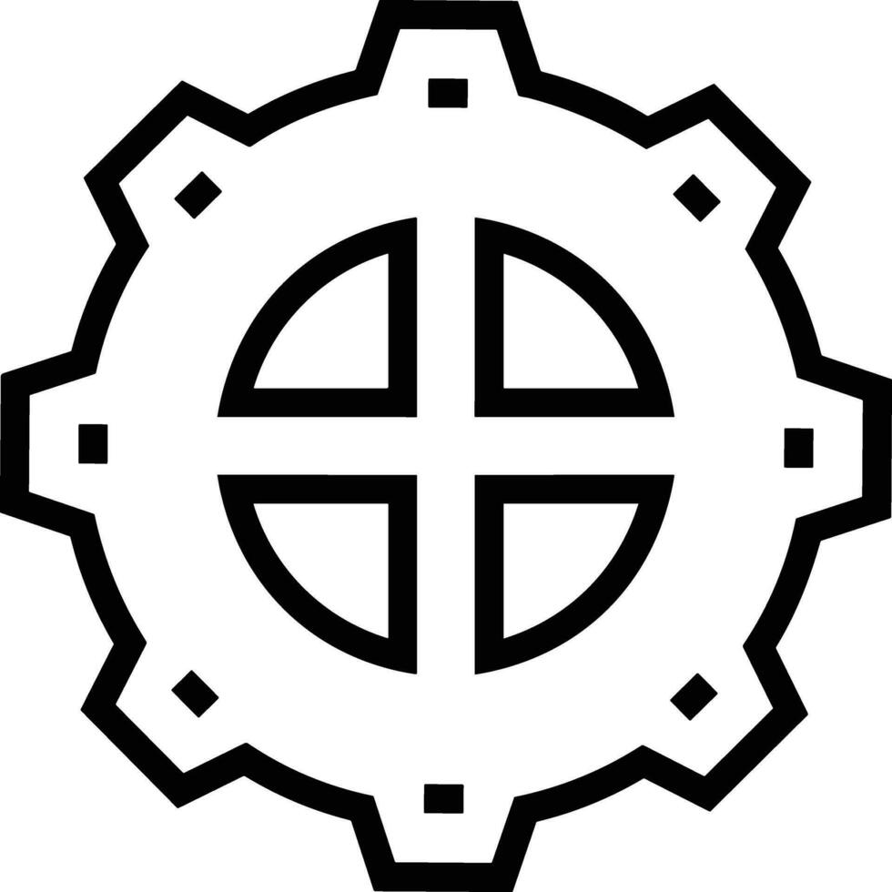 Gear setting symbol icon vector image. Illustration of the industrial wheel mechine mechanism design image