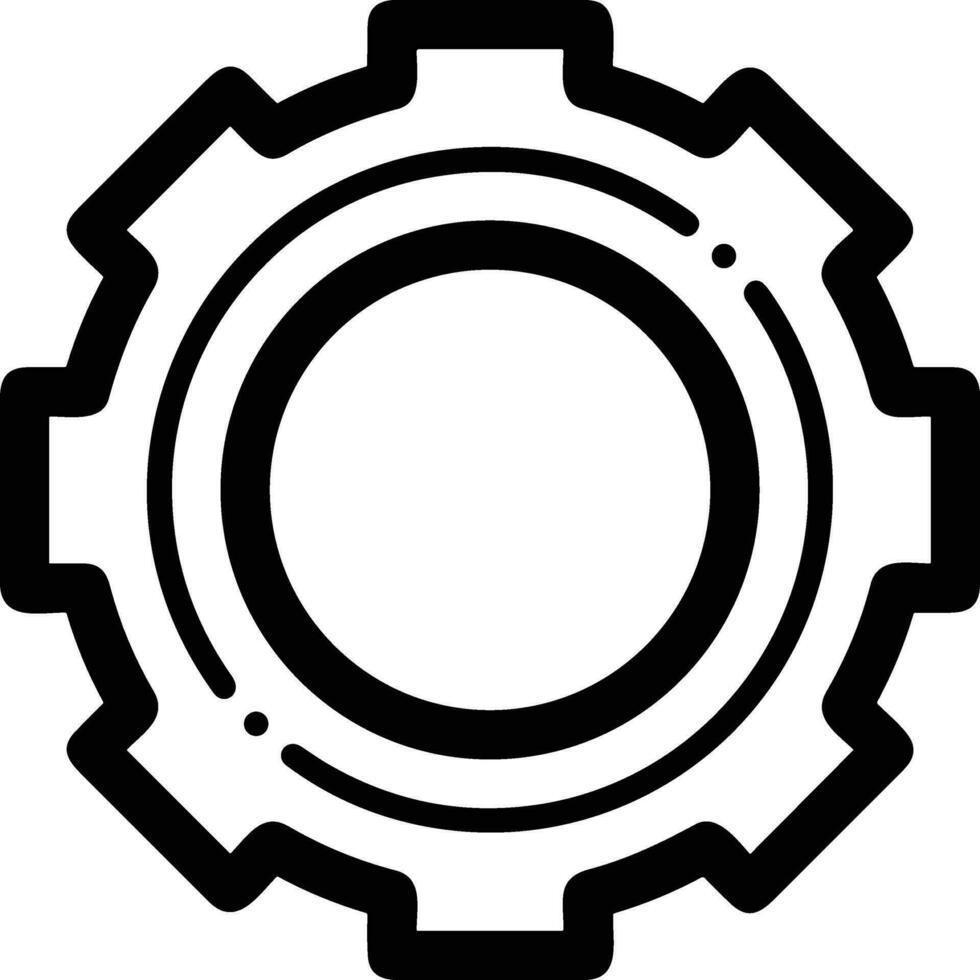 Gear setting symbol icon vector image. Illustration of the industrial wheel mechine mechanism design image