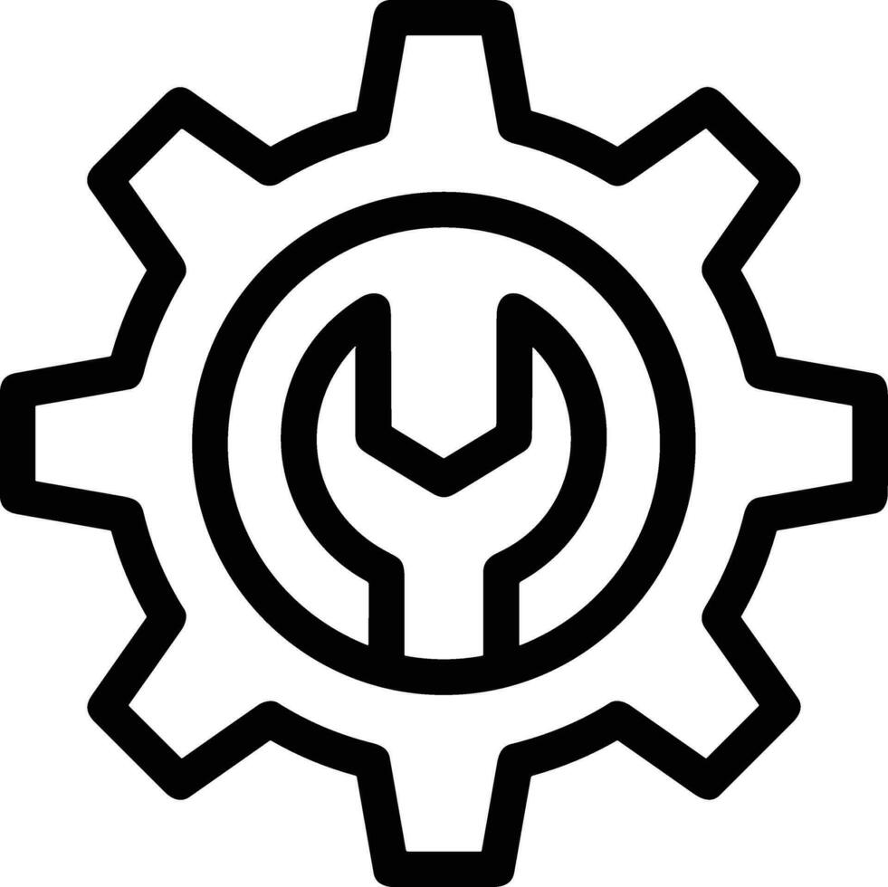 Gear setting symbol icon vector image. Illustration of the industrial wheel mechine mechanism design image