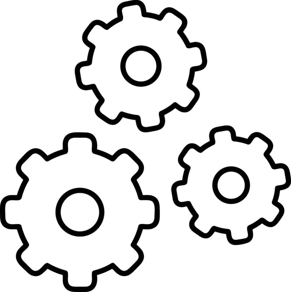 Gear setting symbol icon vector image. Illustration of the industrial wheel mechine mechanism design image