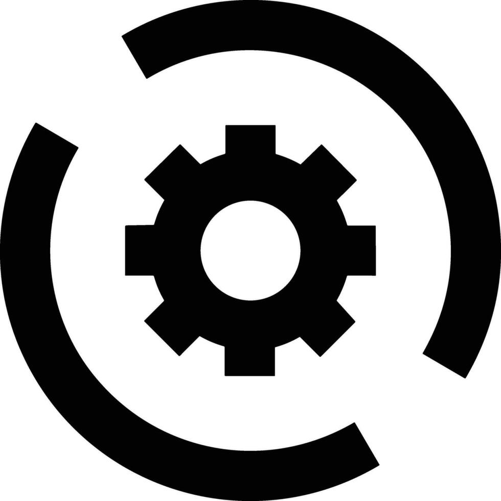 Gear setting symbol icon vector image. Illustration of the industrial wheel mechine mechanism design image