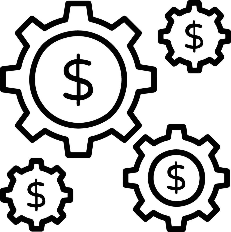 Gear setting symbol icon vector image. Illustration of the industrial wheel mechine mechanism design image