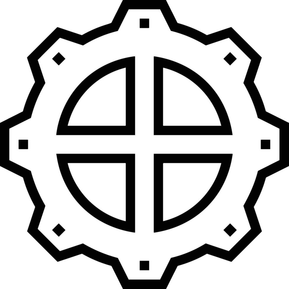 Gear setting symbol icon vector image. Illustration of the industrial wheel mechine mechanism design image