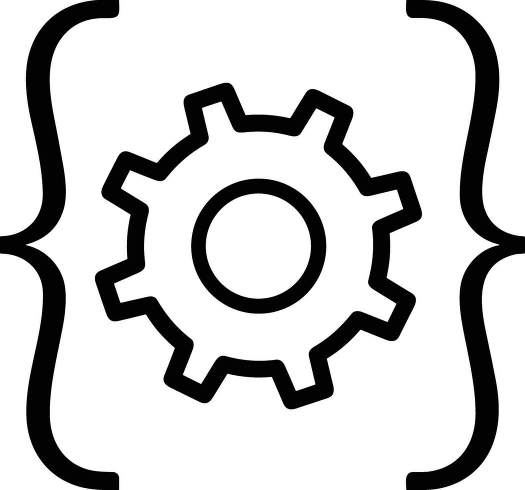 Gear setting symbol icon vector image. Illustration of the industrial wheel mechine mechanism design image