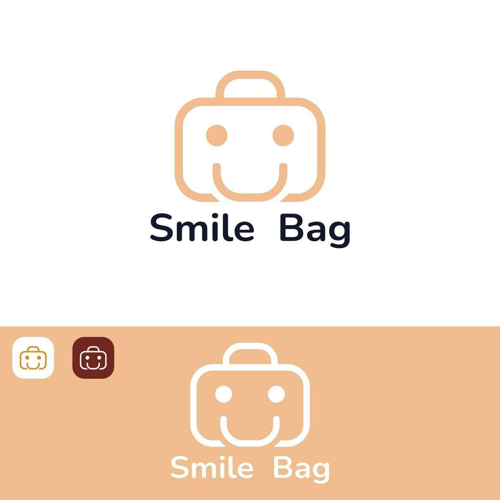 sonrisa bolso logo diseño modelo vector