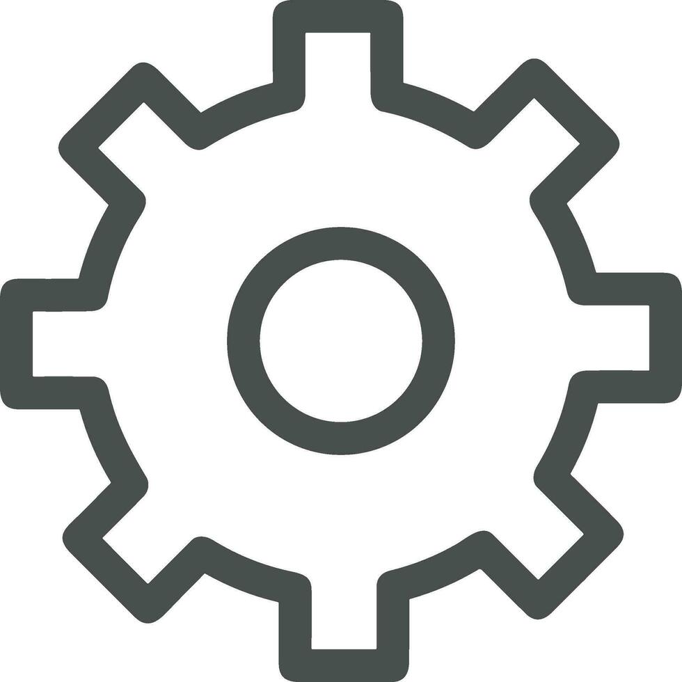 Gear setting symbol icon vector image. Illustration of the industrial wheel mechine mechanism design image