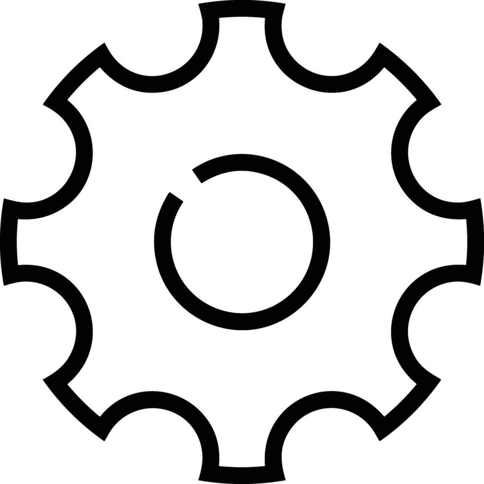 Gear setting symbol icon vector image. Illustration of the industrial wheel mechine mechanism design image