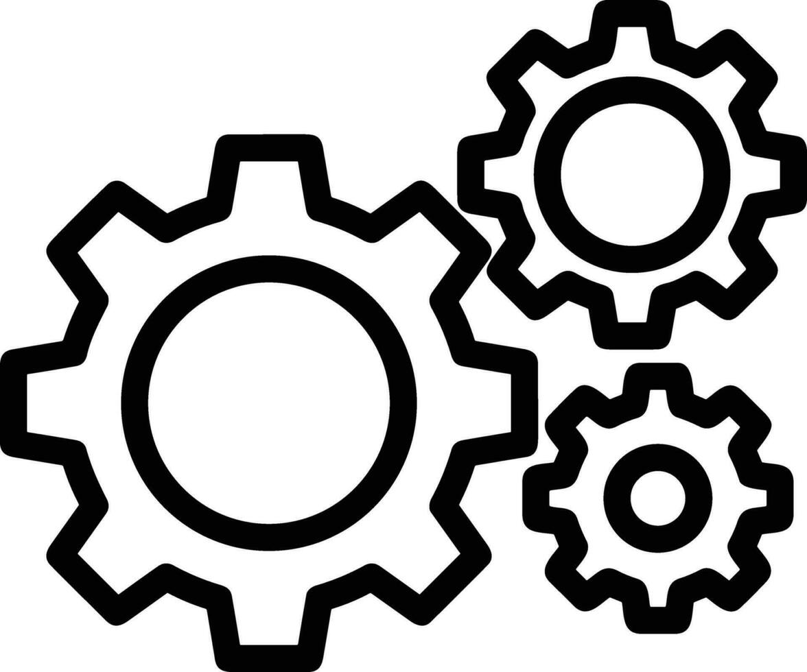 Gear setting symbol icon vector image. Illustration of the industrial wheel mechine mechanism design image