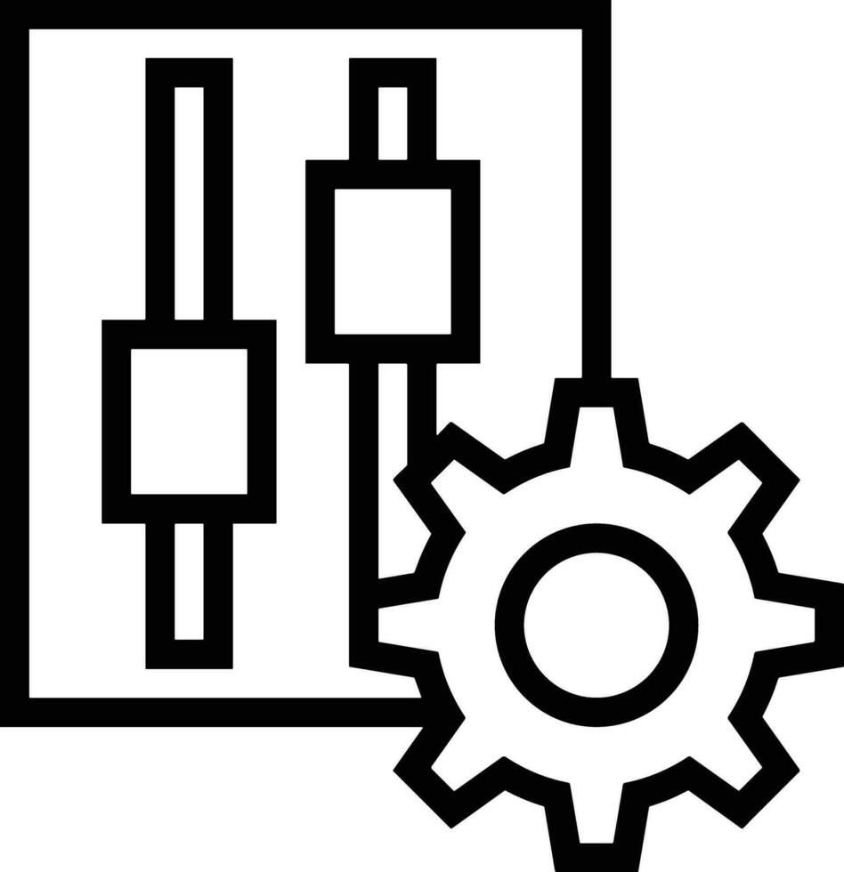 Gear setting symbol icon vector image. Illustration of the industrial wheel mechine mechanism design image