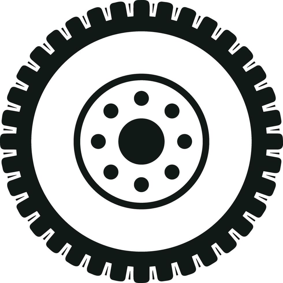 Gear setting symbol icon vector image. Illustration of the industrial wheel mechine mechanism design image