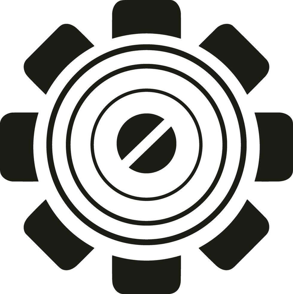 Gear setting symbol icon vector image. Illustration of the industrial wheel mechine mechanism design image