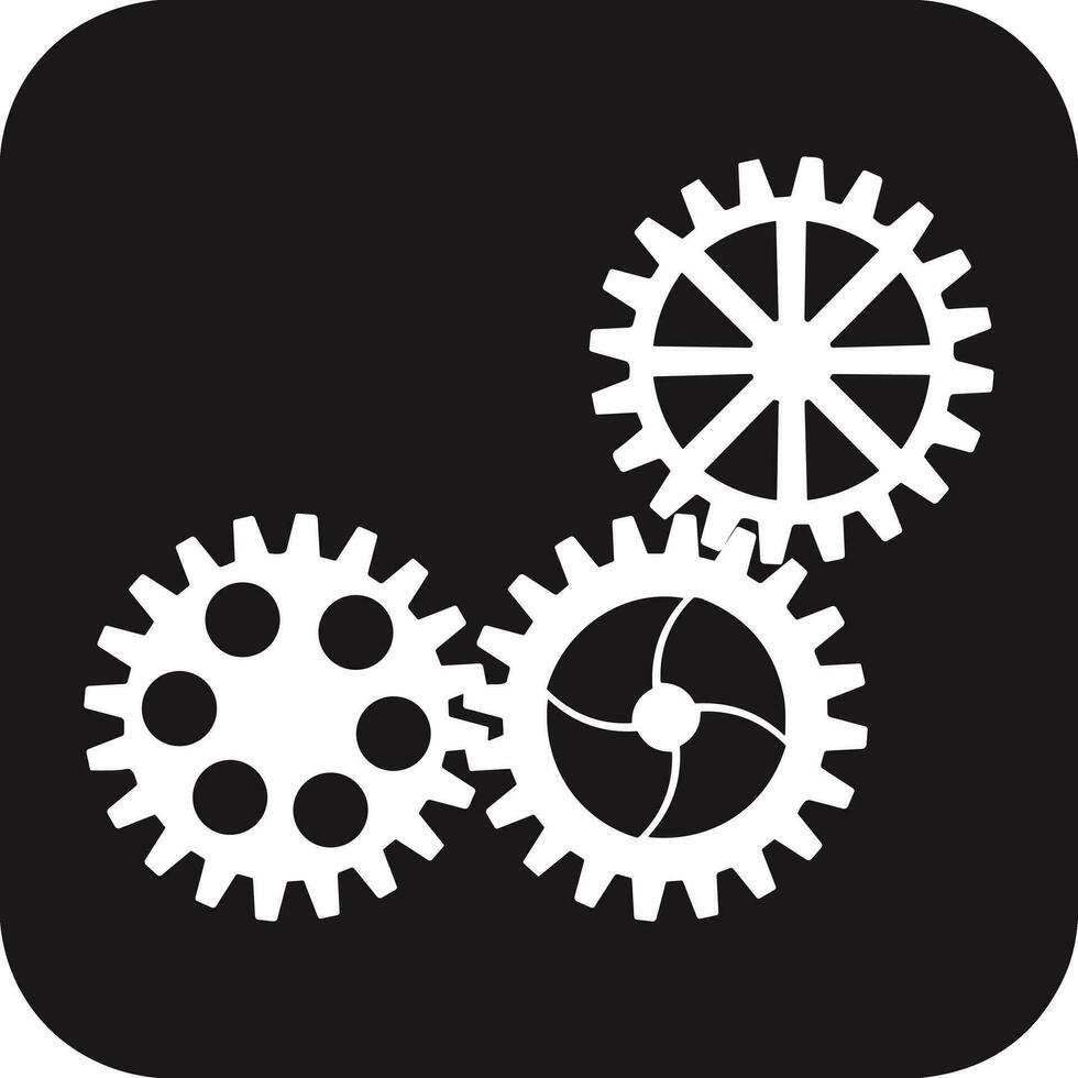 Gear setting symbol icon vector image. Illustration of the industrial wheel mechine mechanism design image