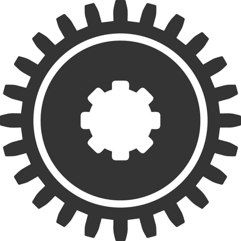 Gear setting symbol icon vector image. Illustration of the industrial wheel mechine mechanism design image