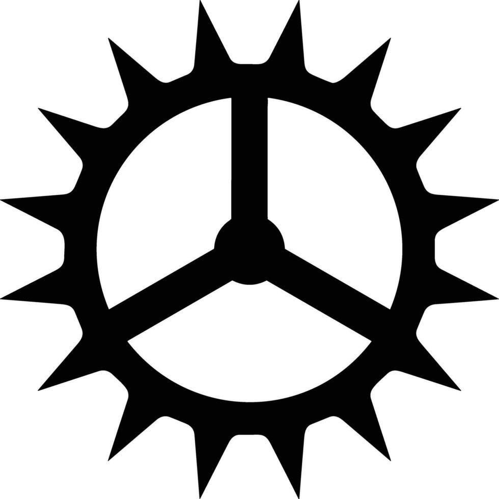 Gear setting symbol icon vector image. Illustration of the industrial wheel mechine mechanism design image