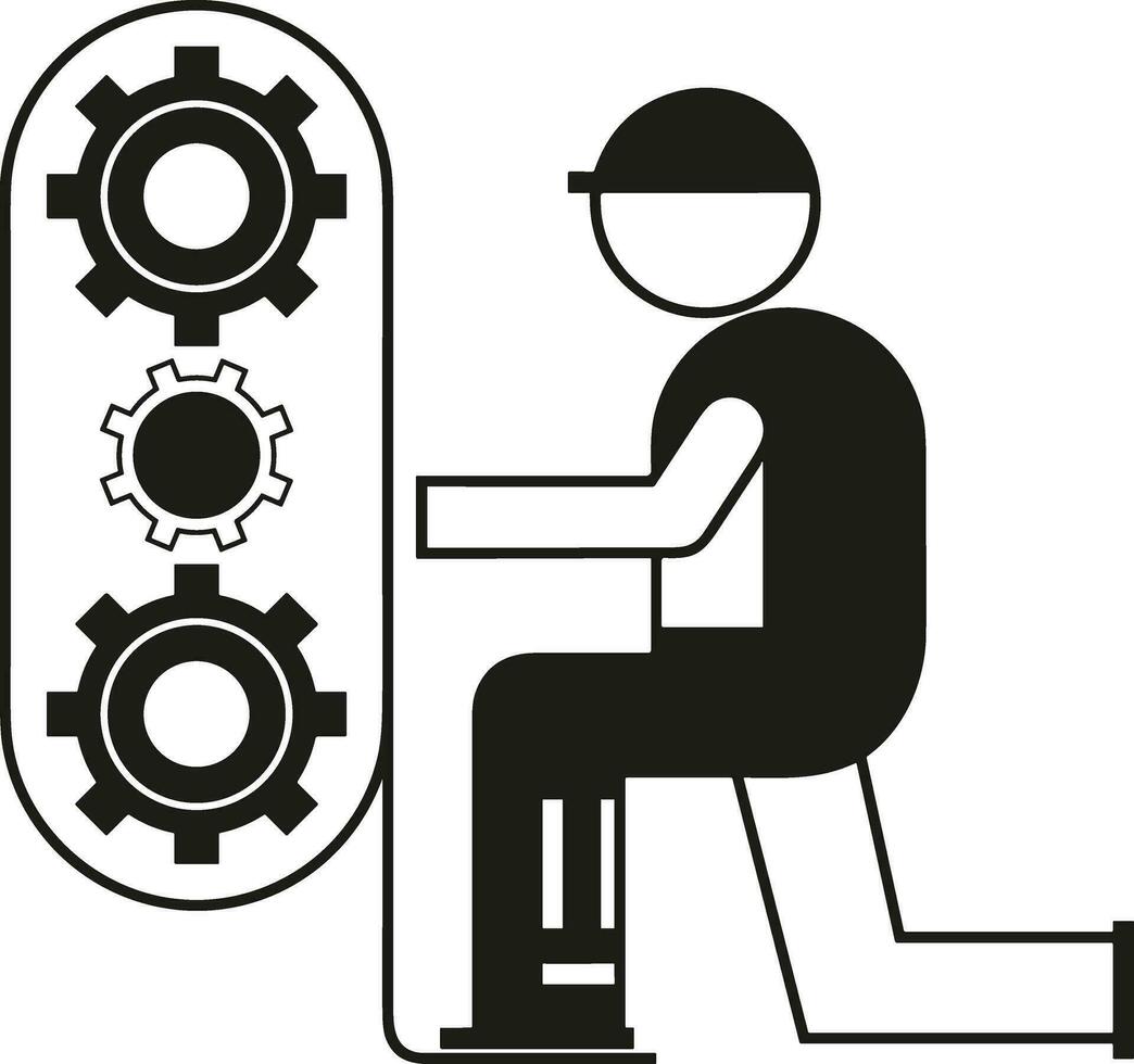 Gear setting symbol icon vector image. Illustration of the industrial wheel mechine mechanism design image