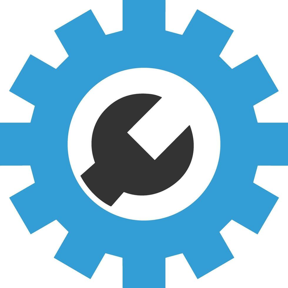 Gear setting symbol icon vector image. Illustration of the industrial wheel mechine mechanism design image