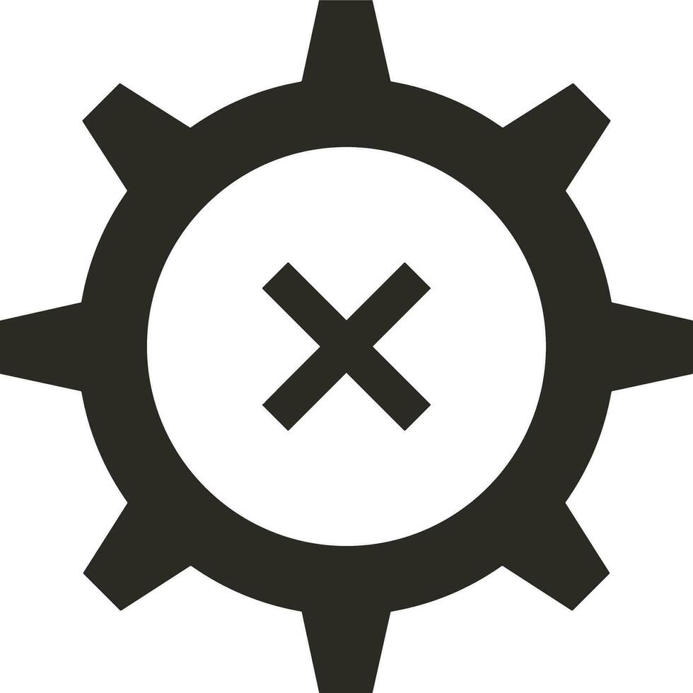Gear setting symbol icon vector image. Illustration of the industrial wheel mechine mechanism design image