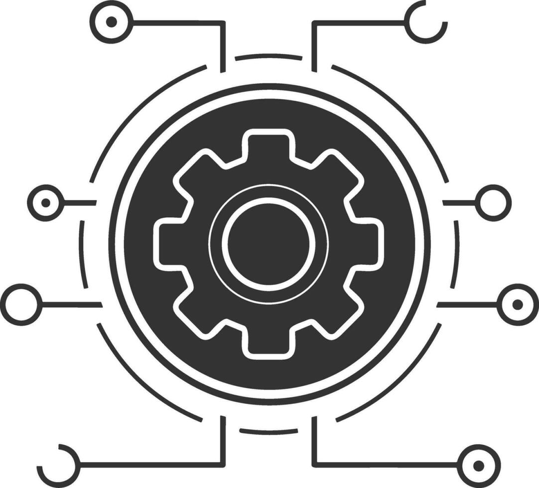 Gear setting symbol icon vector image. Illustration of the industrial wheel mechine mechanism design image