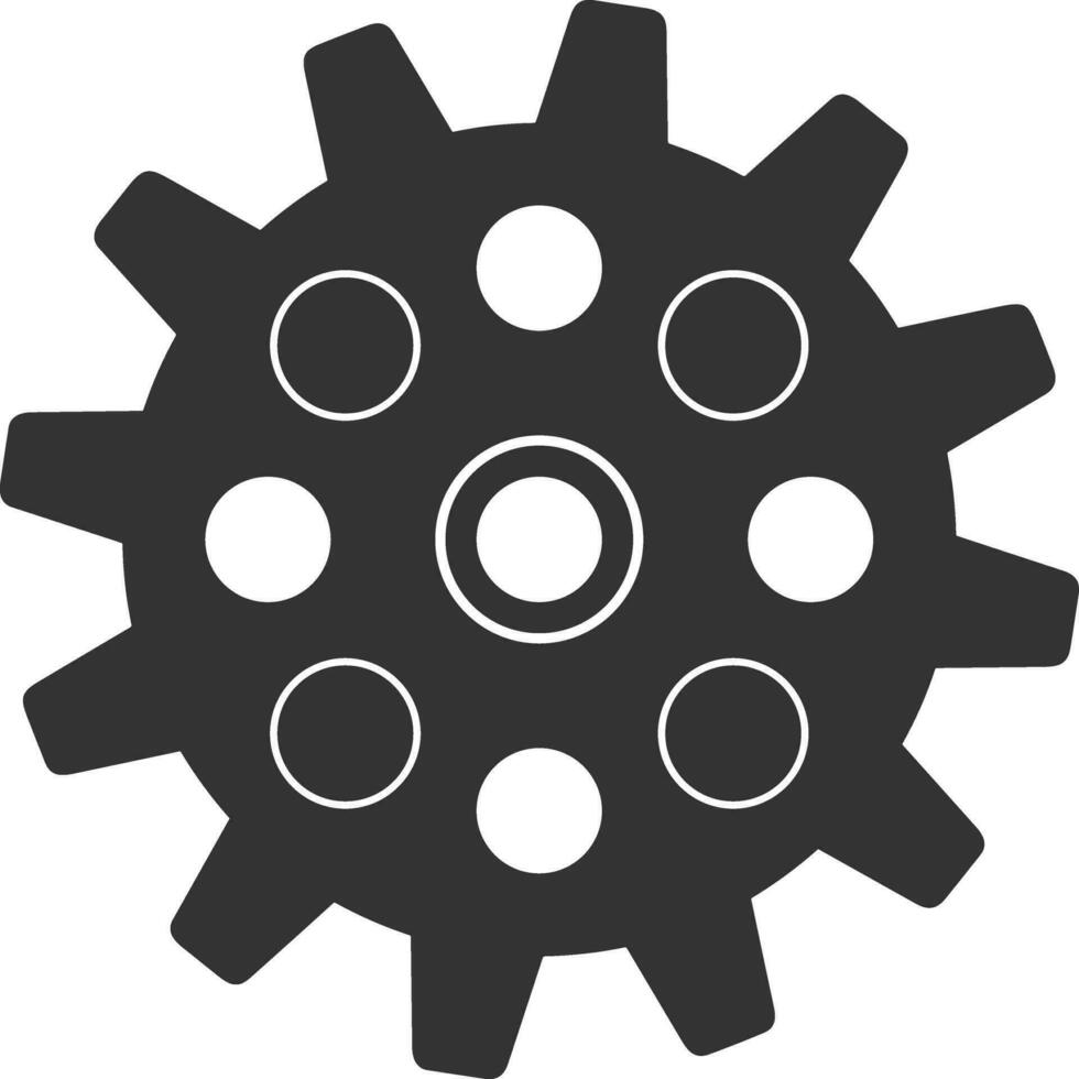 Gear setting symbol icon vector image. Illustration of the industrial wheel mechine mechanism design image